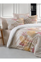 Alena Pudra Single Size Ranforce Cotton Fitted Sheet Duvet Cover Set - 4