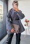 Premium Belted Double-Breasted Collar Felt Coat – Anthracite