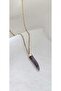 Stainless Steel Chain Natural Stone Ivory Amethyst -February Birthstone- Peace Stone Necklace - 2