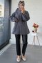 Premium Belted Double-Breasted Collar Felt Coat – Anthracite - 3