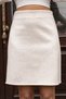 Women's Thick Stretchy Fabric High Waist Above Knee Bell Skirt-Cream - 3