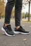Black and White Lace-Up Lightweight Flexible Men's Sports Shoes Gima m - 3