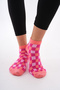 Checkered (Seamless) Cotton Breathable Anti-Sweat Women's Socks - 3