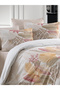 Alena Pudra Single Size Ranforce Cotton Fitted Sheet Duvet Cover Set - 2