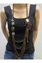 Brown Chain Medallion Women's Necklace - 4