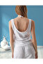Women's Regular Fit Zero Sleeve U Neck Halter Detail Cotton Blouse - 5