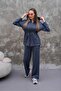 Women's Waist Drawstring Pocket Detailed Zippered Modal Two-Piece Set - 5
