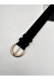 Round Buckle Suede Belt Women's Belt, Jacket Belt, Trouser Belt. - 3