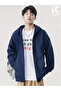 Unisex Kangaroo Pocket Oversize Hooded Zippered Sweatshirt / Cardigan - 3