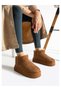 Women's Tan Suede Fur Lined Wool Thick Soled High Heeled Sole Winter Ankle Mini Ugi Boots - 3