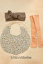 Handmade 3-Piece Gift Baby Set 100% Cotton Bib, Bandana and Socks