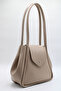 Women's Beige Large Size Expandable Multi-Purpose Hand and Shoulder Bag with Long Handle - 3