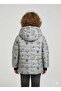 New Patterned Ka Hooded U and Windproof Boy's Coat with Fur Inside - 2