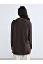 Two Mt Shop Quality Lcw Modest Brown Interlock Plain Oversize Women's Sweatshirt Tunic - 4