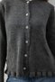 Ruffle Detail Long Sleeve Crew Neck Knitwear Cardigan - Thin Ruffle Mohair Puffy Cardigan - 7