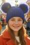Girl's 6 - 14 Years Old Corded Fabric Beanies with Pompoms Children's Beanie - 7