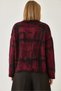 Collarless Jacquard Knitwear Gray Colored Long Sleeve Sweater - 4