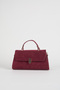 Women's Burgundy Freesia Suede Design Snap Closure Handbag and Shoulder Bag - 2
