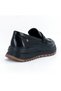 D25Ka-3815 Black Faber Genuine Leather Laceless Women's Daily Casual Shoes - 3