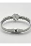 Steel Clover Zircon Stone Handcuffs White - 5