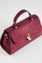 Women's Burgundy Freesia Suede Design Snap Closure Handbag and Shoulder Bag