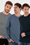 قميص قطني برقبة دائرية قصة ضيقة باسيك 3-pack سويت للرجال SWEAT 5905073S3