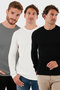 Cotton Crew Neck Slim Fit Basic 3-Pack Sweat Men's Sweat 5905073S3