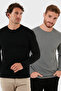 قميص قطني برقبة دائرية قصة ضيقة للرجال SWEAT 5905073S2