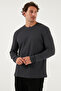 قميص قطني برقبة دائرية قصة ضيقة للرجال SWEAT 5905073S2 - 3