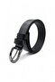 Black Genuine Buffalo Leather Unisex Old Money Belt with Chrome Buckle – 2.8 cm - 2