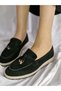 Genuine Leather Black Suede Women's Stylish and Comfortable Loafer Shoes - 5