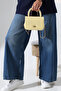 Yellow Women's Small Box Model Hand and Shoulder Bag with Gold Chain Strap and Handle – Stylish and Elegant - 7