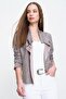 Women's Yumoş Jacket Broş Belt Buckled Laser Cut Long Sleeve 700-2976275 - 4