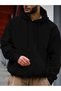 Unisex Oversize Memento Mori Printed Hoodie - Stylish Streetwear Hooded Sweatshirt Black - 4