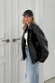 Elvra Oversized Zr Vintage Black Leather Jacket - 3