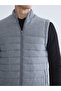 Gray Standard Fit Mock Neck Men's Knitwear Vest - 3