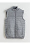 Gray Standard Fit Mock Neck Men's Knitwear Vest - 6
