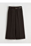 Wide Leg Women's Pleated Pants with Belt - 6