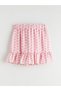 Two Mt Shop Quality Lcw Kids Pink Elastic Waist Ruffle Girls' Shorts Skirt