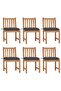 Garden Chairs 6 pcs with Cushions Solid Teak Wood