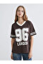 Two Mt Shop Quality Xside Brown Combed Cotton Printed Oversize Short Sleeve Women's T-Shirt