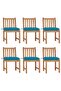 Garden Chairs 6 pcs with Cushions Solid Teak Wood