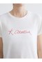 Ecru Crew Neck Atatürk Themed Women's T-Shirt - 3