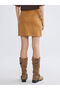 Zippered Waist Suede Mini Skirt for Style Enthusiasts from Uzg Store - 5