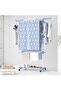 ZAICA 4-Tier Large Foldable Stainless Steel Clothes Drying Rack with Wheels, Blue - 8
