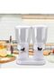 Double airtight clear container cereal dispenser with built in spill tray for dry food, breakfast ce - 2
