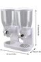 Double airtight clear container cereal dispenser with built in spill tray for dry food, breakfast ce - 7