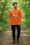 Hunting Hunting Dogs Setter Whippet Collie Printed Orange Crew Neck Long Sleeve T-Shirt