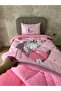 Girl Sitting on the Moon Patterned, Double-Sided Single Welsoft Sleeping Set - 2