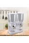 Double airtight clear container cereal dispenser with built in spill tray for dry food, breakfast ce - 3